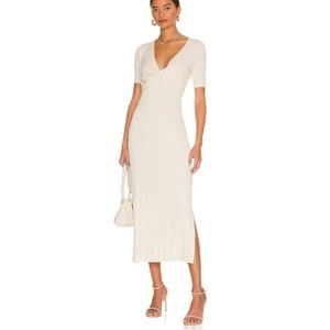 Frame layered wrap sweater dress